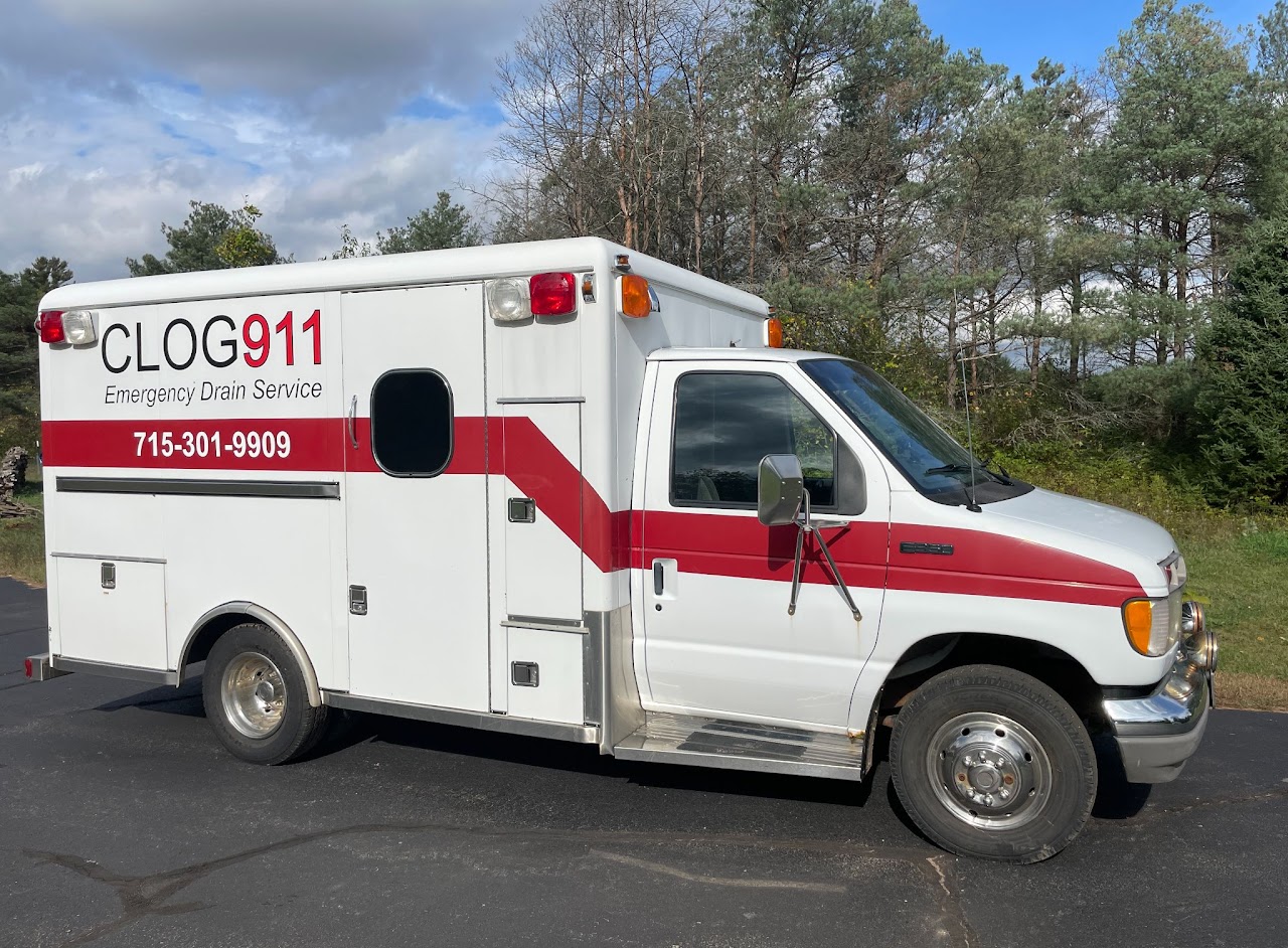 Clog911 Drainbulance service truck in Central Wisconsin